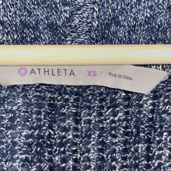 Athleta‎ Sweater Women Size XS Open Front Cardigan Blue Cashmere Linen Blend - Picture 6 of 11